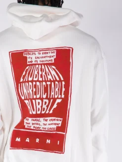 MARNI Felpe<FELPA HOODIE LOGO BOX Bianco, Rosso