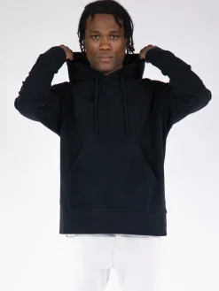 JW ANDERSON Felpe<FELPA HOODIE LOGO EMBROIDERY Nero