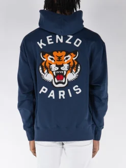 KENZO Felpe<FELPA HOODIE LUCKY TIGER OVERSIZE Bianco, Blu