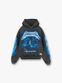 REPRESENT CLOTHING Felpe<FELPA HOODIE METALLICA RIDE THE LIGHTNING Azzurro, Bianco, Blu, Grigio