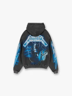 REPRESENT CLOTHING Felpe<FELPA HOODIE METALLICA RIDE THE LIGHTNING Azzurro, Bianco, Blu, Grigio