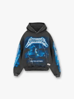 REPRESENT CLOTHING Felpe<FELPA HOODIE METALLICA RIDE THE LIGHTNING Azzurro, Bianco, Blu, Grigio