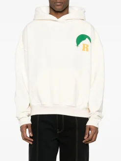 RHUDE Felpe<FELPA HOODIE MOONLIGHT Bianco, Giallo, Verde