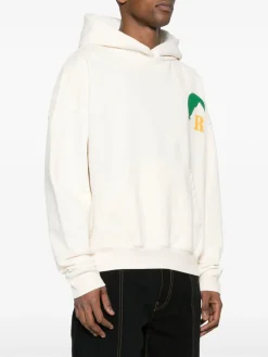 RHUDE Felpe<FELPA HOODIE MOONLIGHT Bianco, Giallo, Verde