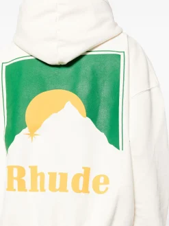 RHUDE Felpe<FELPA HOODIE MOONLIGHT Bianco, Giallo, Verde
