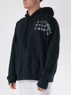 MM6 MAISON MARGIELA Felpe<FELPA HOODIE NUMBERS-MOTIF Bianco, Nero