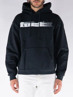 FUCT. Felpe<FELPA HOODIE OG BLURRED LOGO Bianco, Nero