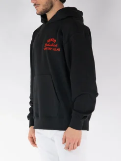 KENZO Felpe<FELPA HOODIE OVERSIZE DRAWN VARSITY Nero, Rosso