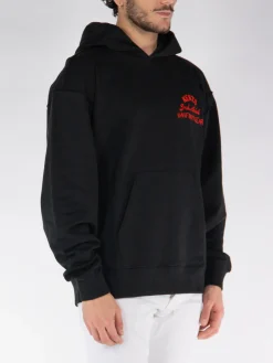KENZO Felpe<FELPA HOODIE OVERSIZE DRAWN VARSITY Nero, Rosso