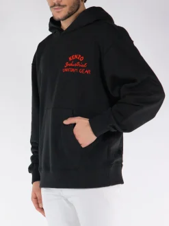 KENZO Felpe<FELPA HOODIE OVERSIZE DRAWN VARSITY Nero, Rosso