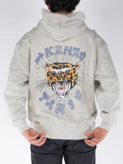 KENZO Felpe<FELPA HOODIE OVERSIZE DRAWN VARSITY Bianco, Rosso