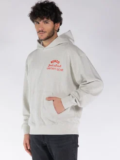 KENZO Felpe<FELPA HOODIE OVERSIZE DRAWN VARSITY Bianco, Rosso