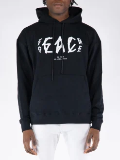 44 LABEL GROUP Felpe<FELPA HOODIE PEACE Bianco, Nero