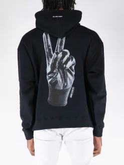 44 LABEL GROUP Felpe<FELPA HOODIE PEACE Bianco, Nero