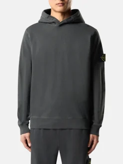 STONE ISLAND Felpe<FELPA HOODIE REGULAR GARMENT Bianco, Giallo, Grigio, Verde
