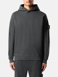 STONE ISLAND Felpe<FELPA HOODIE REGULAR GARMENT Bianco, Giallo, Grigio, Verde