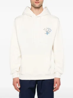 DROLE DE MONSIEUR Felpe<FELPA HOODIE SLOGAN ESQUISSE Bianco