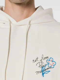 DROLE DE MONSIEUR Felpe<FELPA HOODIE SLOGAN ESQUISSE Bianco