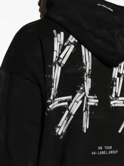44 LABEL GROUP Felpe<FELPA HOODIE SMOKE Grigio, Nero