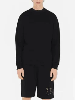 BURBERRY Felpe<FELPA IN COTONE CON EKD CHECK Nero