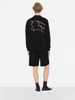 BURBERRY Felpe<FELPA IN COTONE CON EKD CHECK Nero