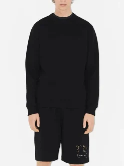 BURBERRY Felpe<FELPA IN COTONE CON EKD CHECK Nero