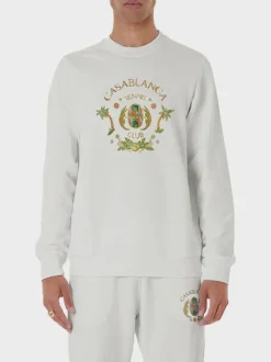 CASABLANCA Felpe<FELPA JOYAUX D'AFRIQUE TENNIS CLUB Bianco