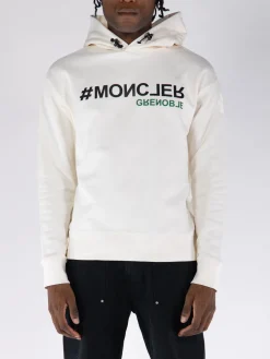 MONCLER GRENOBLE Felpe<FELPA LOGO Bianco, Nero