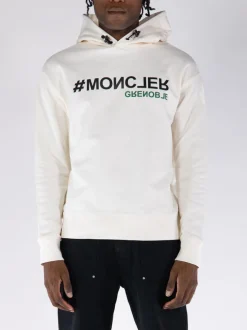 MONCLER GRENOBLE Felpe<FELPA LOGO Bianco, Nero