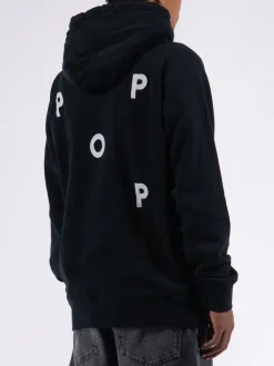 POP TRADING COMPANY Felpe<FELPA LOGO CON CAPPUCCIO Nero