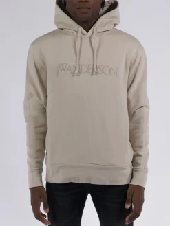 JW ANDERSON Felpe<FELPA LOGO EMBROIDERY HOODIE Beige