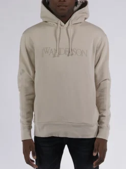 JW ANDERSON Felpe<FELPA LOGO EMBROIDERY HOODIE Beige