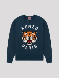 KENZO Felpe<FELPA LUCKY TIGER UNISEX Arancione, Blu