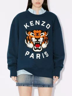 KENZO Felpe<FELPA LUCKY TIGER UNISEX Arancione, Blu