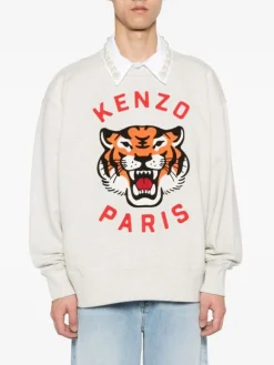 KENZO Felpe<FELPA LUCKY TIGER UNISEX Arancione, Bianco, Nero, Rosso