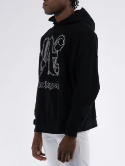 PALM ANGELS Felpe<FELPA PA MONOGRAM STATEMENT Bianco, Nero