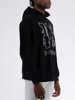 PALM ANGELS Felpe<FELPA PA MONOGRAM STATEMENT Bianco, Nero