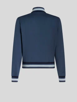 ETRO Felpe<FELPA ZIP REGULAR CON LOGO Bianco, Blu
