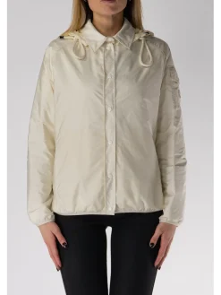 MONCLER Camicie<GIACCA A CAMICIA CON COLLETTO BUTTON DOWN Bianco