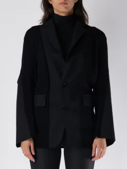 SACAI Giacche<GIACCA BLAZER MONOPETTO CON INSERTI Nero