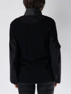 SACAI Giacche<GIACCA BLAZER MONOPETTO CON INSERTI Nero