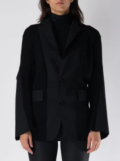 SACAI Giacche<GIACCA BLAZER MONOPETTO CON INSERTI Nero