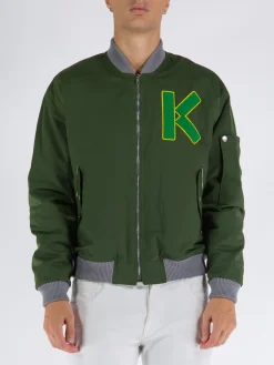 KENZO Giacche<GIACCA BOMBER VARSITY Giallo, Grigio, Verde