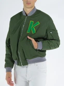 KENZO Giacche<GIACCA BOMBER VARSITY Giallo, Grigio, Verde