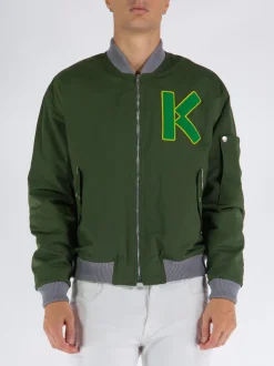 KENZO Giacche<GIACCA BOMBER VARSITY Giallo, Grigio, Verde