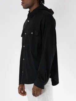 PALM ANGELS Giacche<GIACCA CLASSIC LOGO HOODED Nero