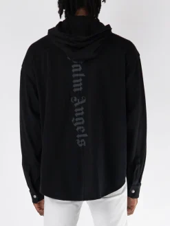 PALM ANGELS Giacche<GIACCA CLASSIC LOGO HOODED Nero