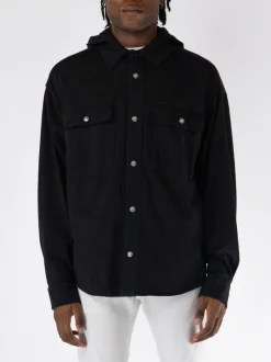 PALM ANGELS Giacche<GIACCA CLASSIC LOGO HOODED Nero