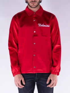 NAHMIAS Giacche<GIACCA COACH IN SETA MIRACLE ACADEMY Bianco, Rosso