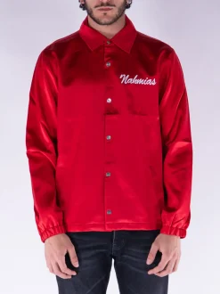 NAHMIAS Giacche<GIACCA COACH IN SETA MIRACLE ACADEMY Bianco, Rosso